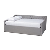Baxton Studio Haylie Modern and Contemporary Light Grey Fabric Upholstered Queen Size Daybed